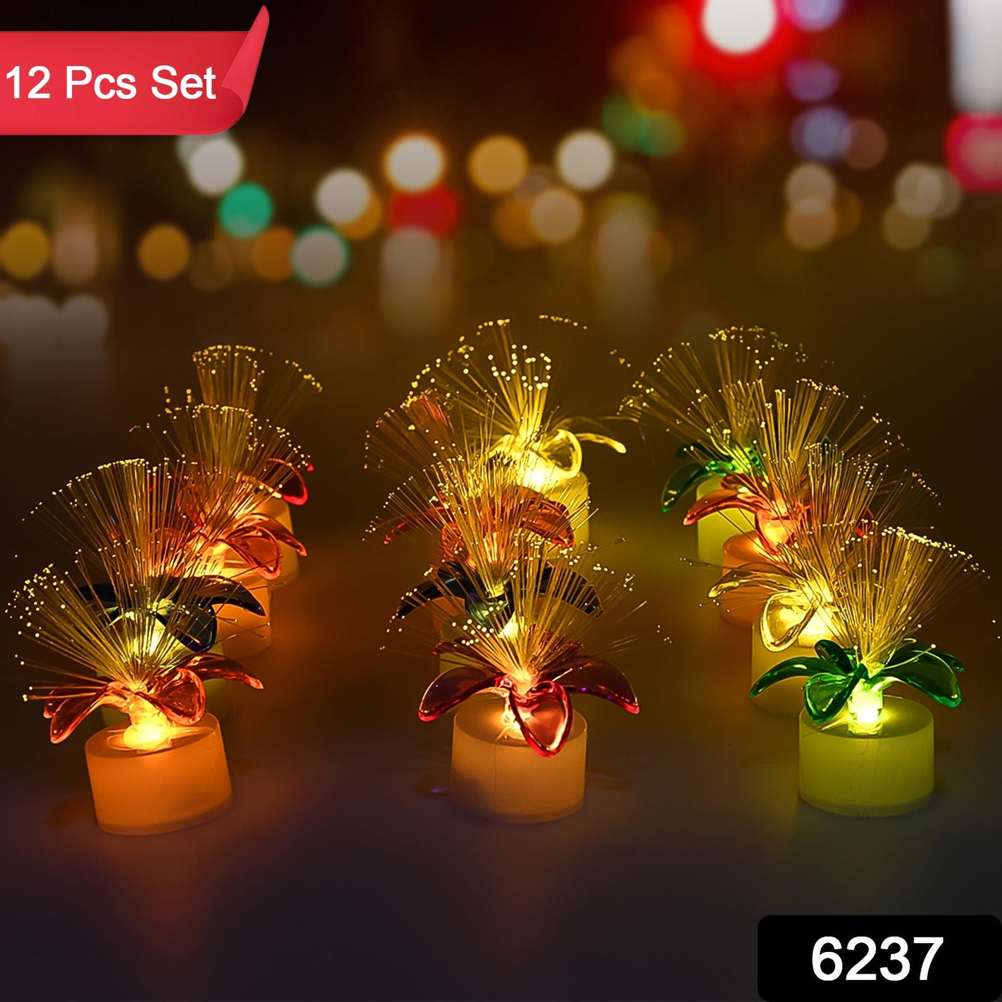 6237 Fiber Optic Light Mini Color Change Led Table Centerpieces  Light Up Candle - Pack Of 12 Wukusy