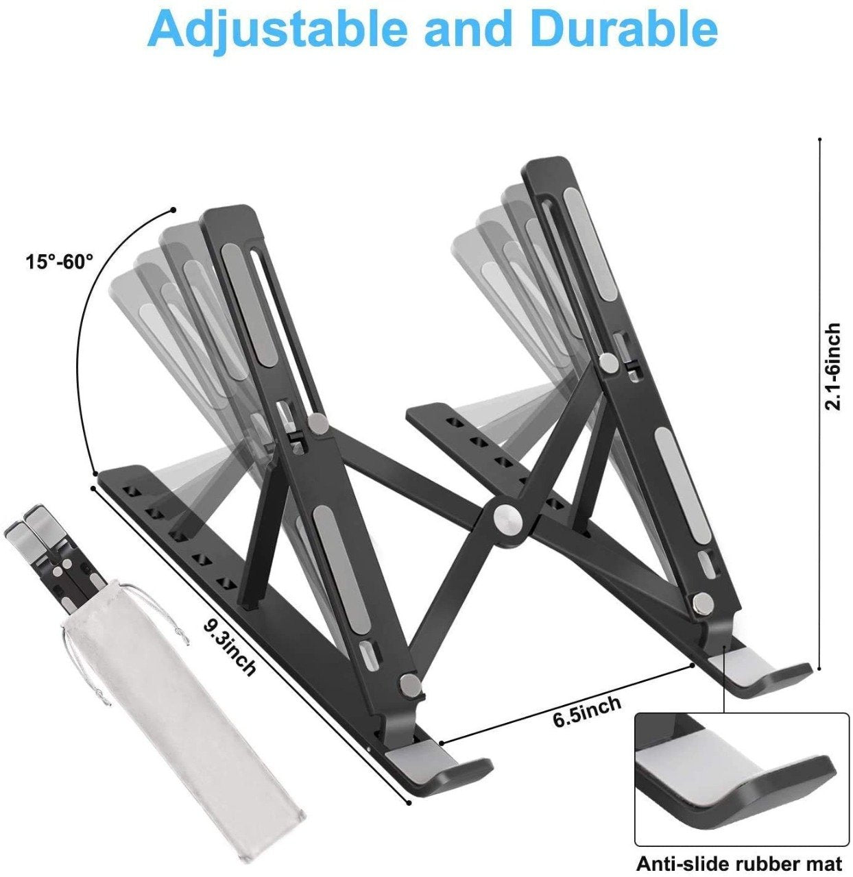 1320 Adjustable Laptop Stand Holder With Built-in Foldable Legs And High Quality Fibre Wukusy