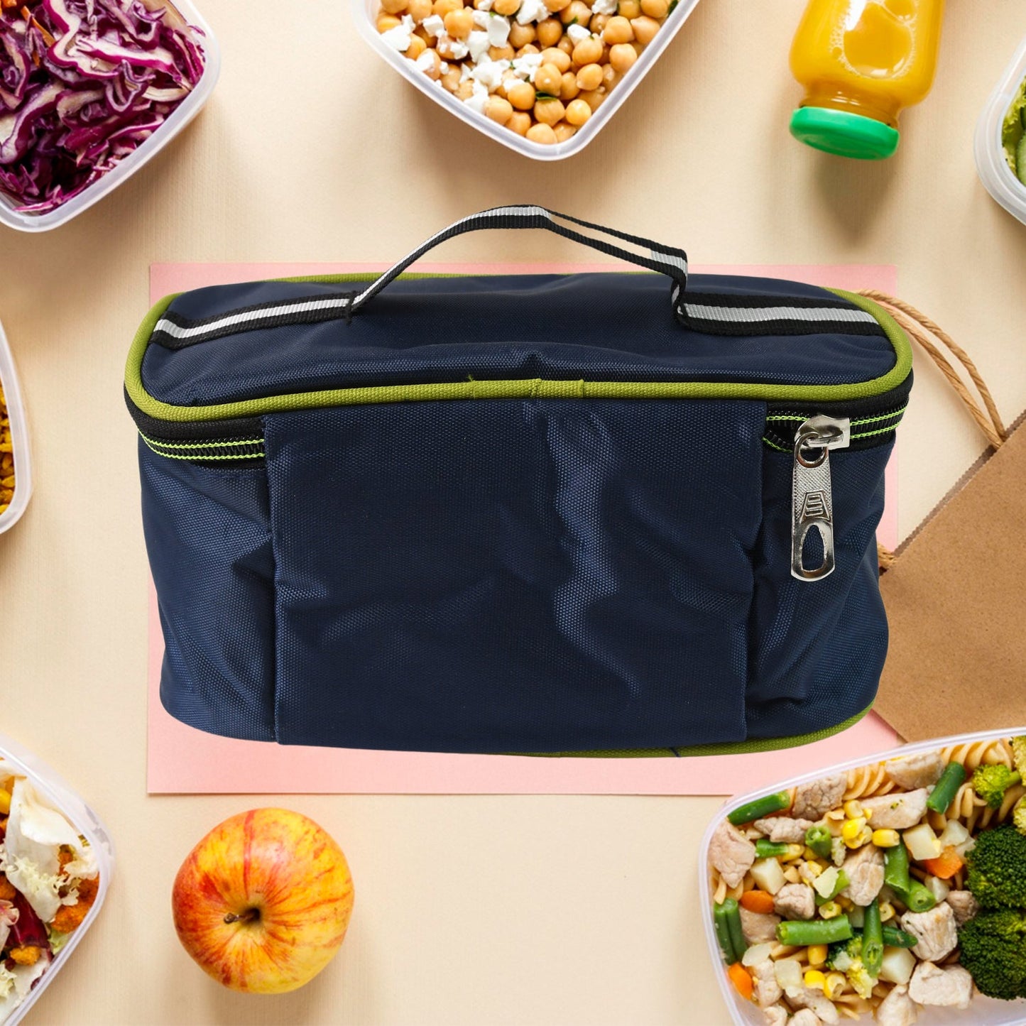 Sumo Lunch Box With Lunch Bag Plastic Lunch Box  Plastic Spoon Fork (2 Pc Set  With Lunch Box) Wukusy