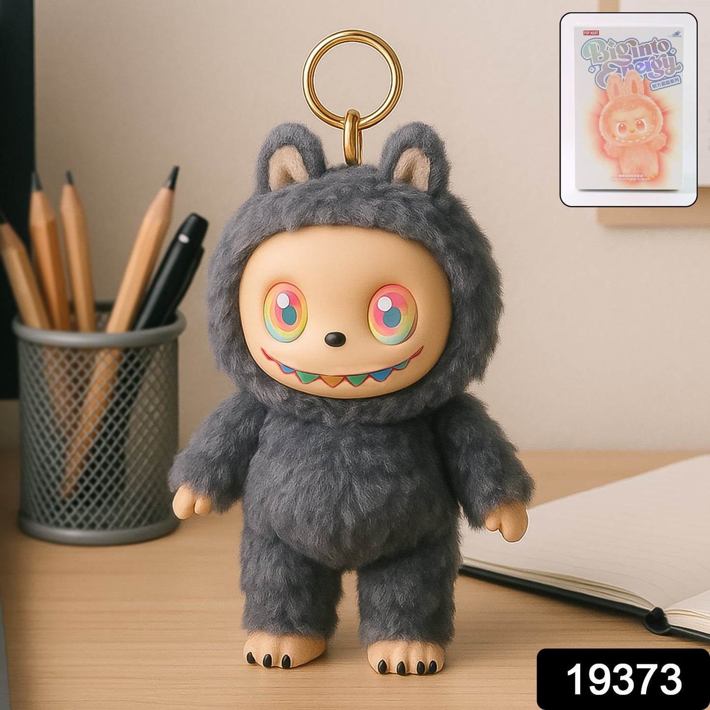 Black Plush Toy Cartoon Keychain With Hook Colorful Animal Black (1 Pc) Wukusy