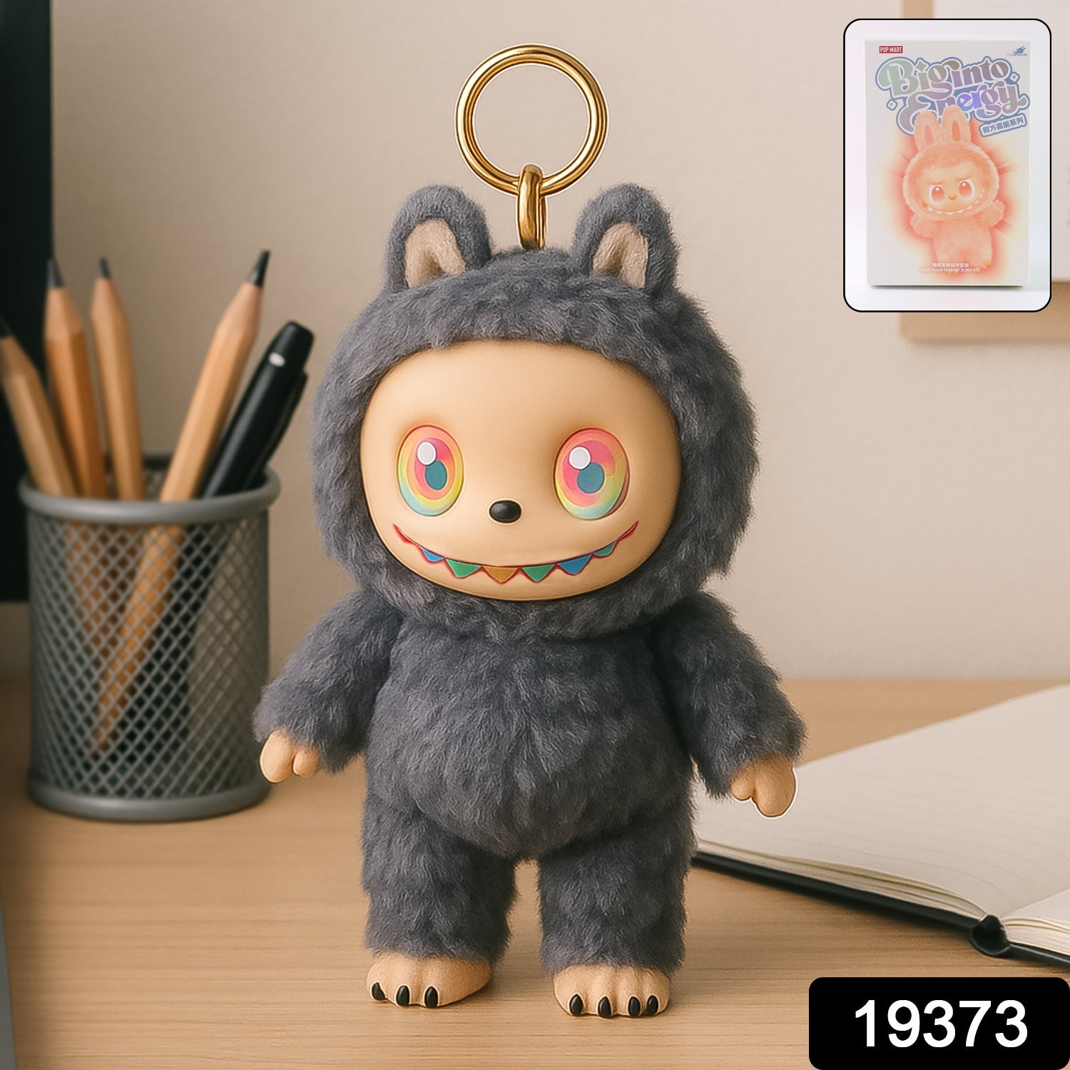 Black Plush Toy Cartoon Keychain With Hook Colorful Animal Black (1 Pc) Wukusy