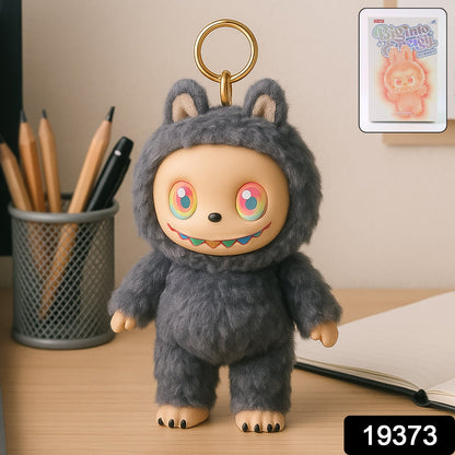 Black Plush Toy Cartoon Keychain With Hook Colorful Animal Black (1 Pc) Wukusy