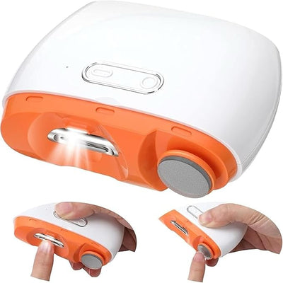 Electric Nail Clipper Automatic Nail Trimmer Nail File with Light And 2 Speeds 2 in 1 Design Fingernail Cutter and Manicure Rechargeable Safety Nail Scissors for Elderly Kids