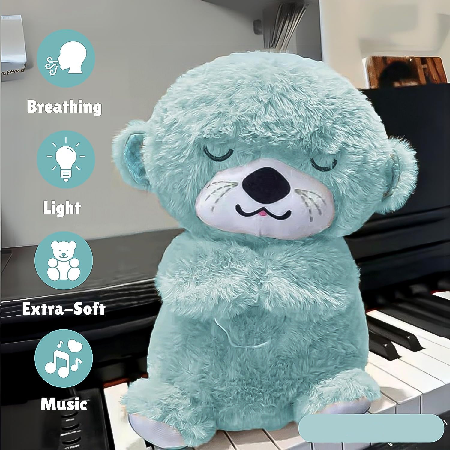 SnuggleBear - Soft Plush Musical Teddy Bear Toy With Led Light Wukusy