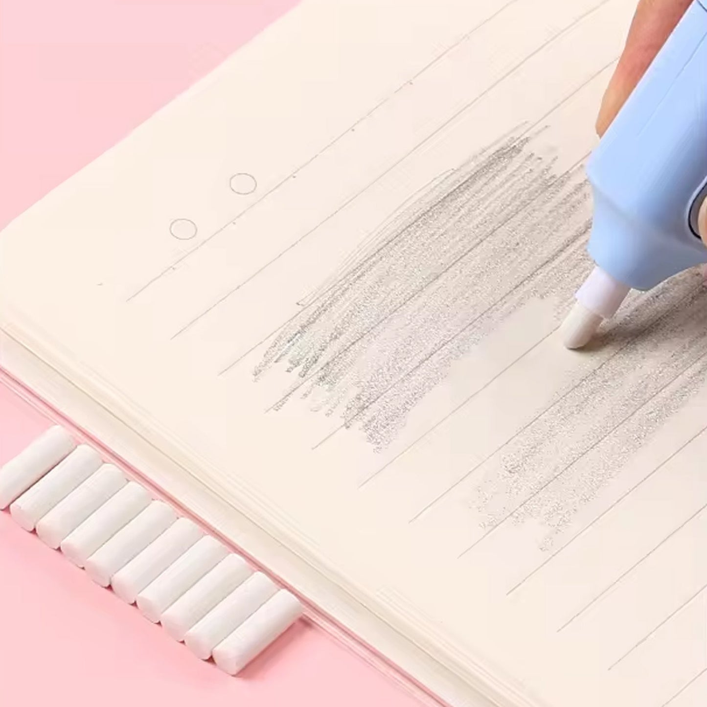 4189 Electric Eraser Kit Automatic Pencil Eraser Battery Operated With 10 Eraser Refills Suitable For Use With Graphite Pencils Drawing Painting Sketching Drafting Supplies Stationery Child Gifts (Battery Not Included) Wukusy