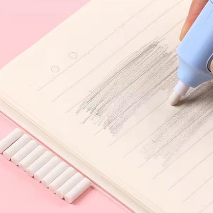 4189 Electric Eraser Kit Automatic Pencil Eraser Battery Operated With 10 Eraser Refills Suitable For Use With Graphite Pencils Drawing Painting Sketching Drafting Supplies Stationery Child Gifts (Battery Not Included) Wukusy