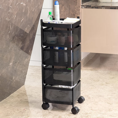 Metal Square High Quality Kitchen Trolley With Wheels (4 Layer  1 Pc) Wukusy