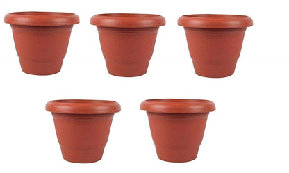 0822 Garden Heavy Plastic Planter Potgamla  (Brown Pack Of 1) Wukusy