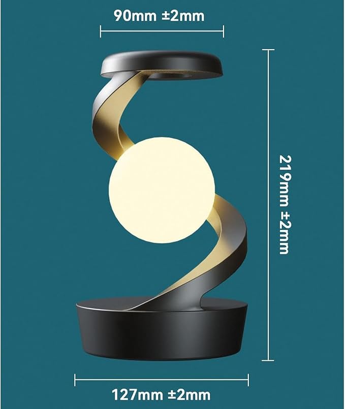 Brienstripe Spiral Rotating Desk Lamp | RGB Spiral Rotating Moon Lamp | Rechargeable Table Lamp | Multicolor LED Levitating Night Light | 3D Visual Levitation Ball 360° Spiral Rotating Desk Lamp. Howzhat
