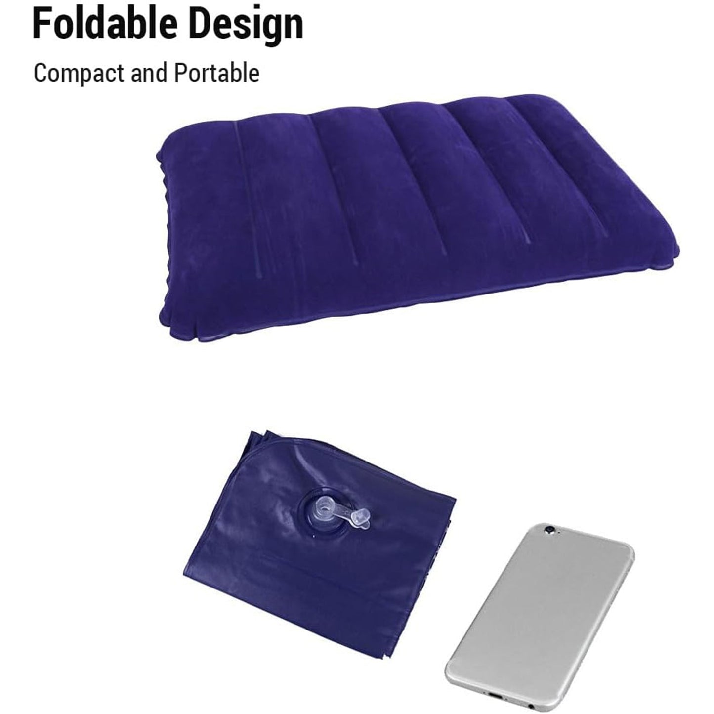 510 Velvet Air Inflatable Travel Pillow (Blue) Wukusy