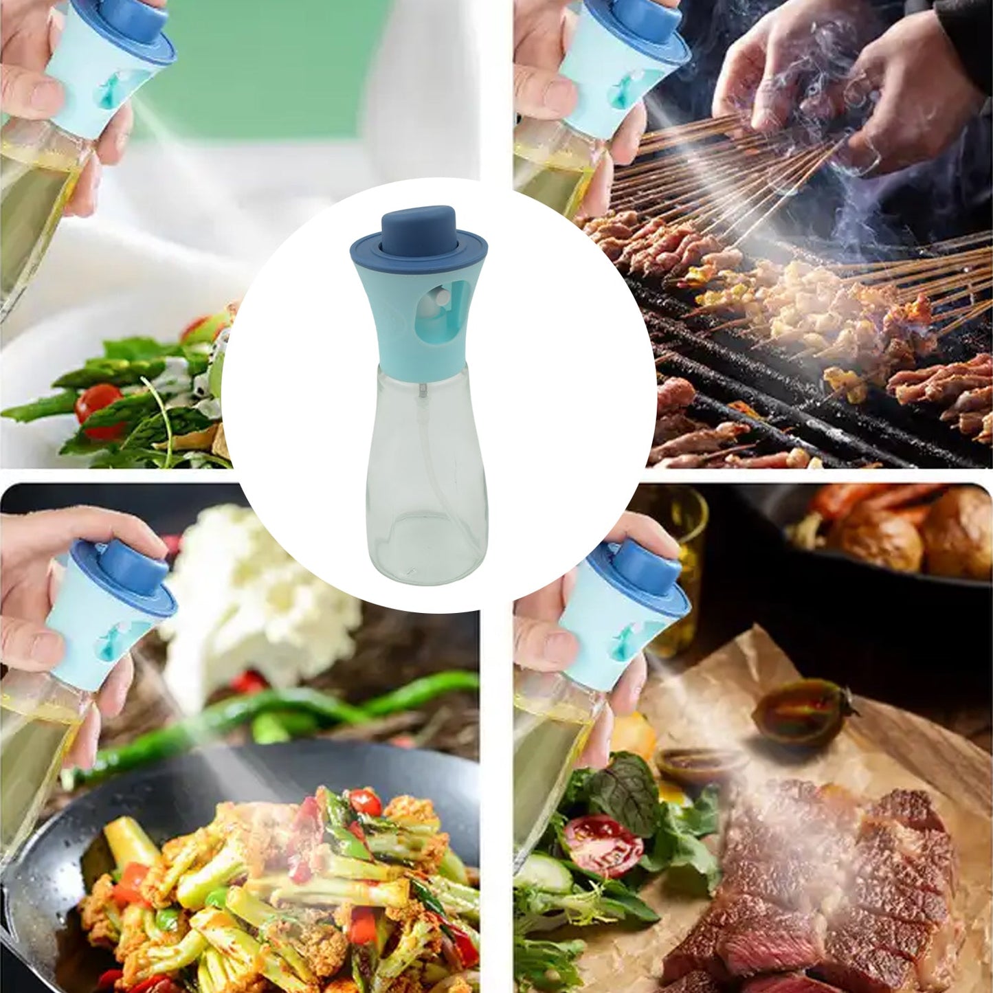 Oil Dispenser Bottle Oil And Vinegar Cruet Oil Sprayer Dispenser Olive Oil Dispenser 200 Ml Mist Oil Spray Bottle For Cooking With Plastic Wukusy