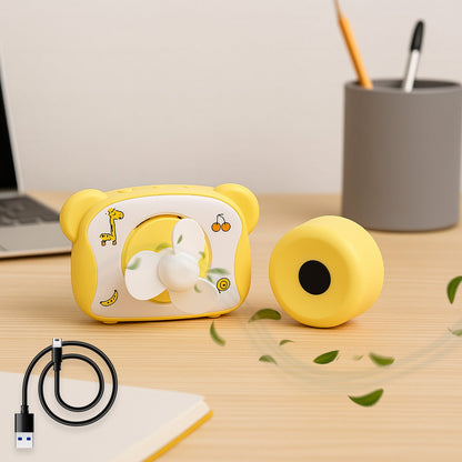 Cute Bear-shaped Mini Rechargeable Fan (1 Pc) Wukusy