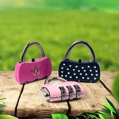 3 Digit Metal Combination Number Lock (1 Pc  Mix Design  Color) Wukusy