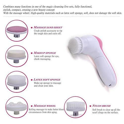 340 -5-in-1 Smoothing Body  Facial Massager (Pink) Wukusy