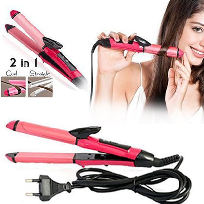 HairStyler - 2 in 1 Hair Straightener And Curler Machine with heat modes Wukusy