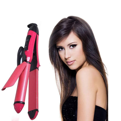 HairStyler - 2 in 1 Hair Straightener And Curler Machine with heat modes Wukusy
