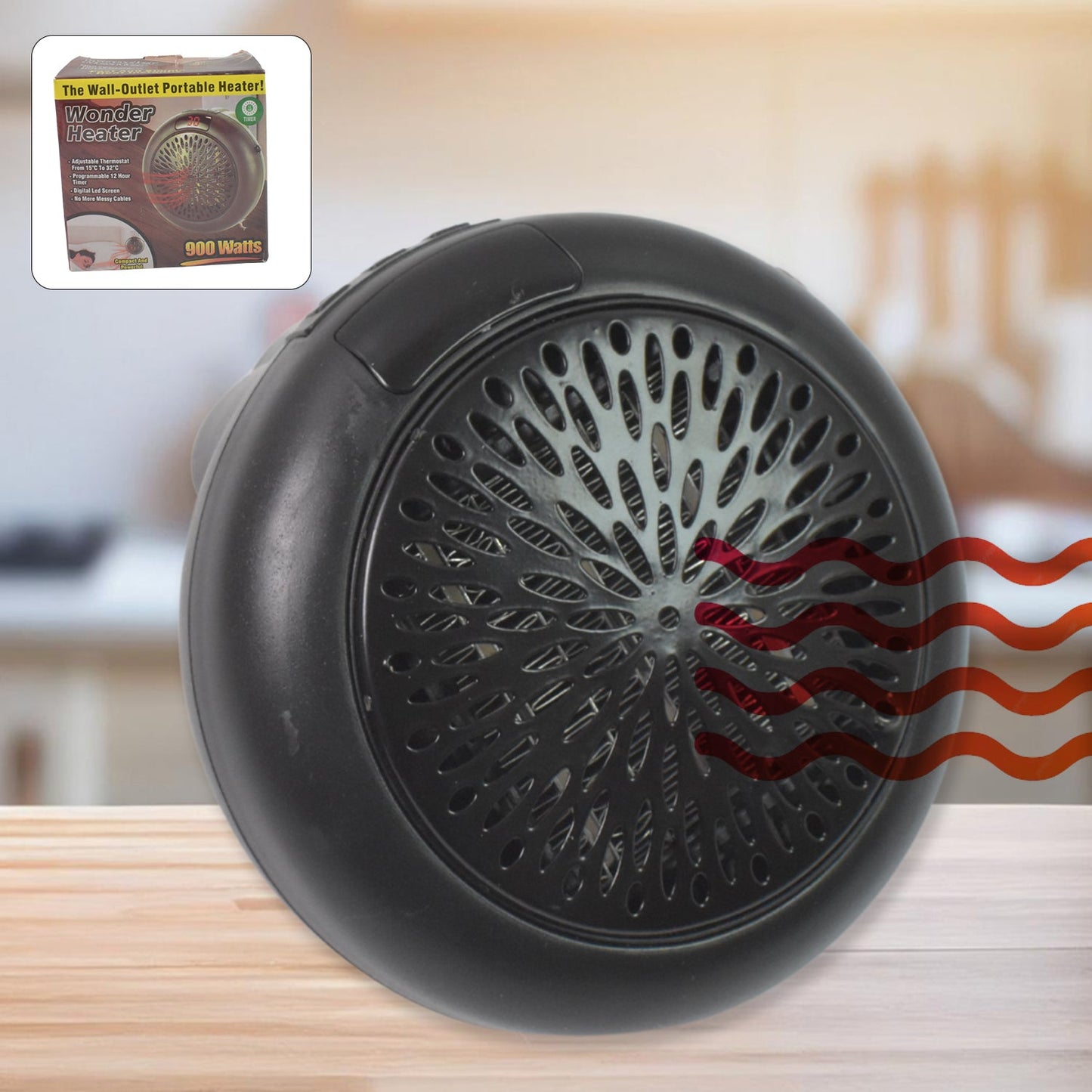 Room Heater For Home Office Camper Led Screen Portable Wall Heater (900w  1 Pc) Wukusy