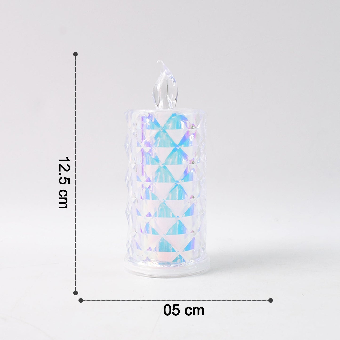 Decorative Led Candle Lights With Holographic Finish (2 Pc  Set) Wukusy