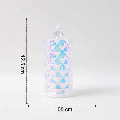 Decorative Led Candle Lights With Holographic Finish (2 Pc  Set) Wukusy