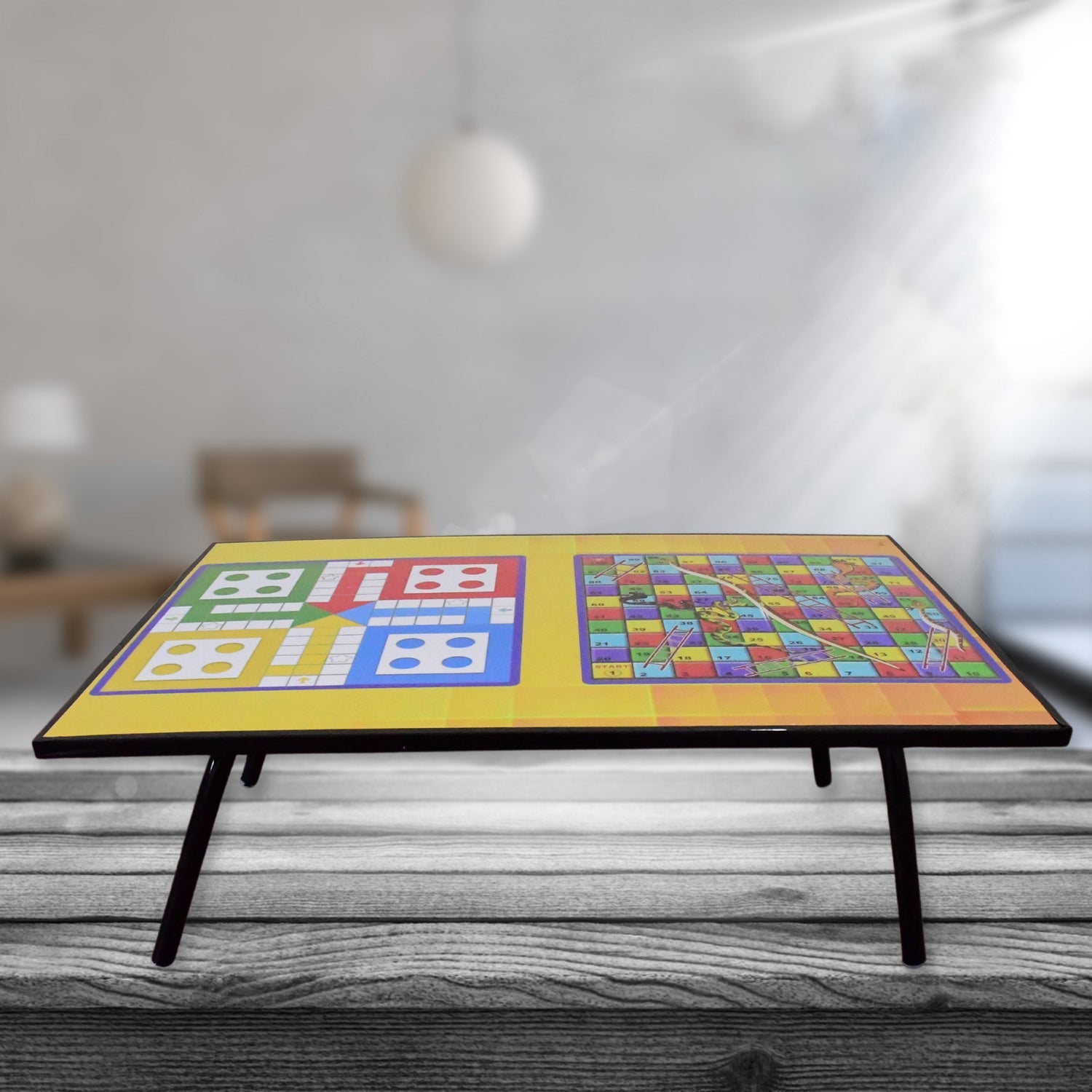 Foldable Multipurpose Mix Design Games Table Board  Bed Study Table (48  28 Cm  1 Pc) Wukusy