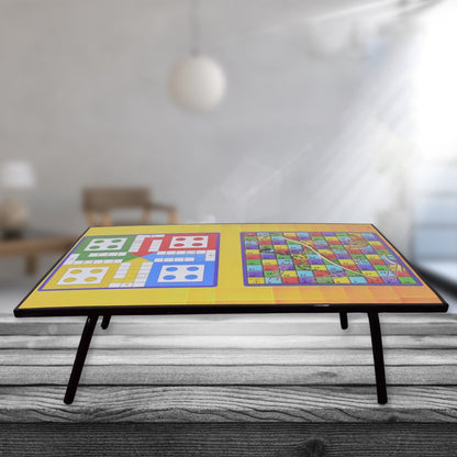 Foldable Multipurpose Mix Design Games Table Board  Bed Study Table (48  28 Cm  1 Pc) Wukusy