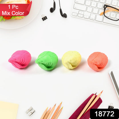 Shankh Shape Eraser Rubber (1 Pc  Mix Colour  Design) Wukusy