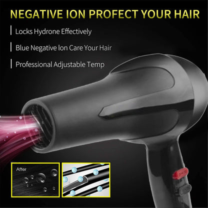 1500 Watts Professional Hair Dryer 2888 (Black) Wukusy
