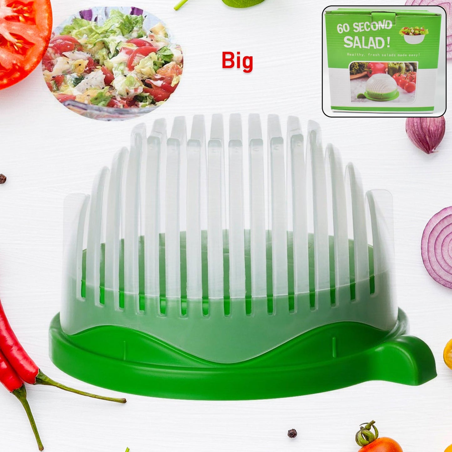 Plastic 60 Seconds Salad Cutter Salad Maker Salad Bow  (1 Pc) Wukusy