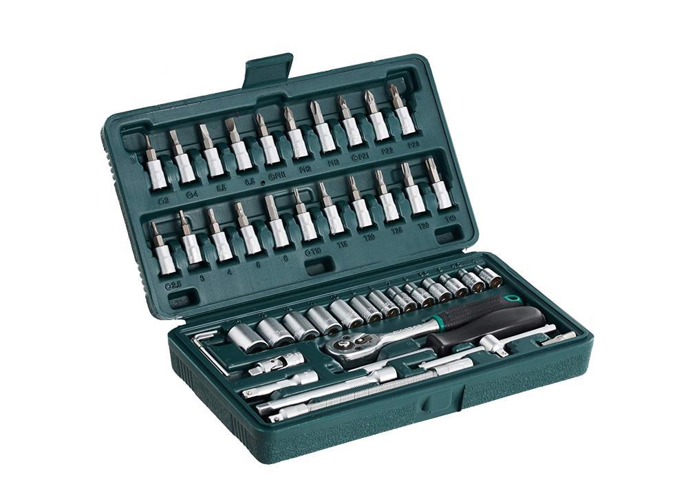 46pcs metal 14 Socket Set (Black 46pcs) Wukusy
