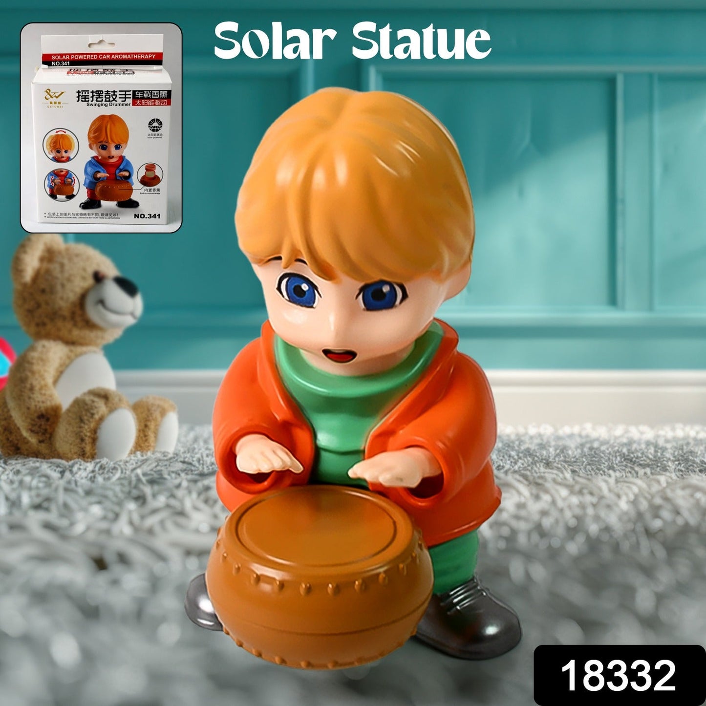 Creative Solar Drummer Car Aromatherapy Solar Powered Car Air Freshener (1 Pc) Wukusy