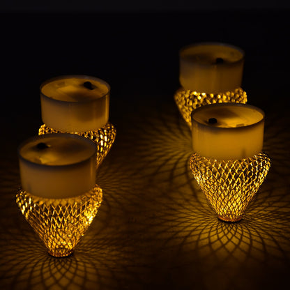 6551 12pcs Flameless And Smokeless Decorative Candles Acrylic Led Tea Light Candle For Gifting House Light For Balcony Room Birthday Christmas Festival Events Decor Candles (12 Pieces) Wukusy