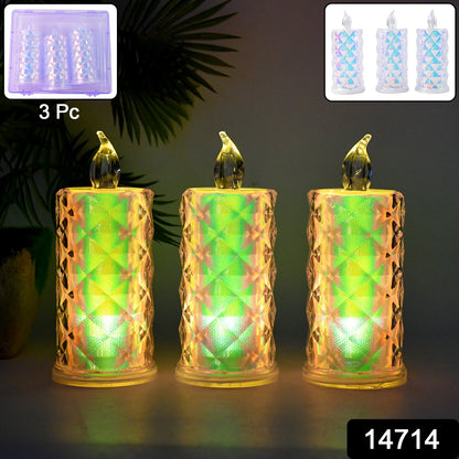 Led Flameless Decorative Candle Lights (3 Pc  Set) Wukusy