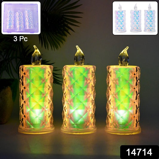 Led Flameless Decorative Candle Lights (3 Pc  Set) Wukusy