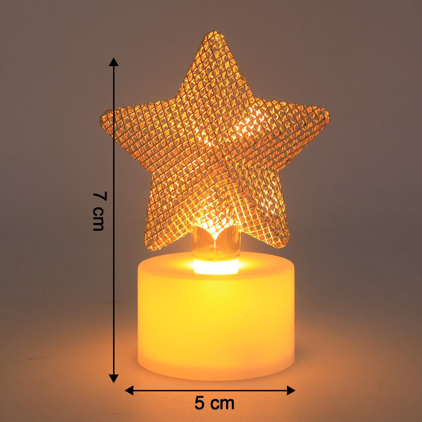 Set Of 12 Decorative Led Star Candles Wukusy