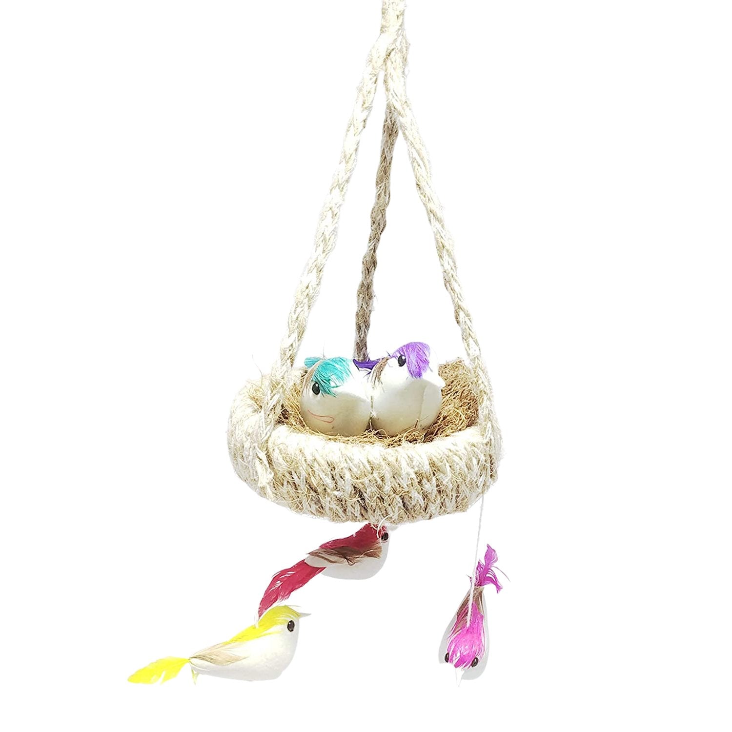 1731 Artificial Jute Hanging Birds Nest Jhumar Chidiyan Ka Ghosla Wukusy
