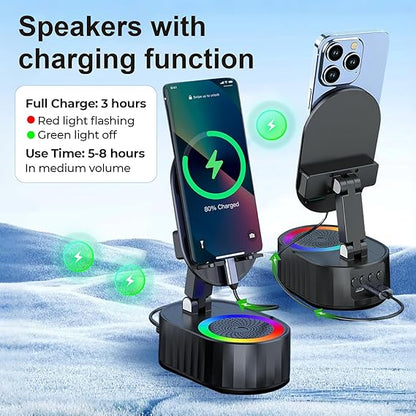 PulseDock - Wireless Induction Speaker with RGB lights and Phone stand and emergency charging Wukusy