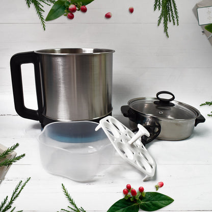 Soup Pot With Lid Stainless Steel Multi Cooker Kettle (800w  2.5 Ltr.) Wukusy