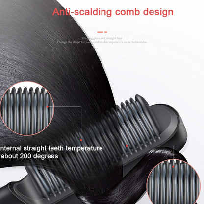 SleekRush - Hair Straightener Brush with heat up modes for hassle free straightning Wukusy