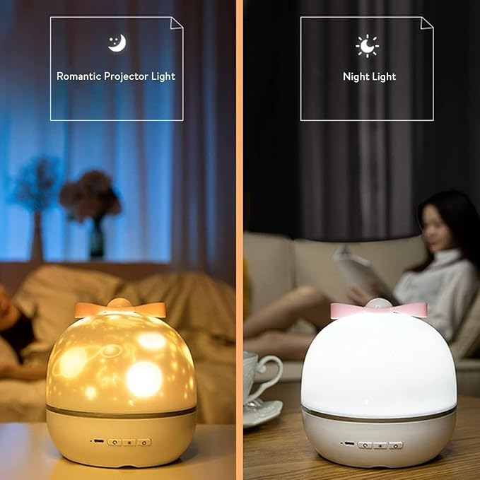 TUPERMAR Kids Night Light Projector | Rotating Star Projector | Kids Bunny Projector Lamp | Rabbit Night Light Lamp | Star Projector with 360° Rotation Ceiling Light Projector (1) Howzhat