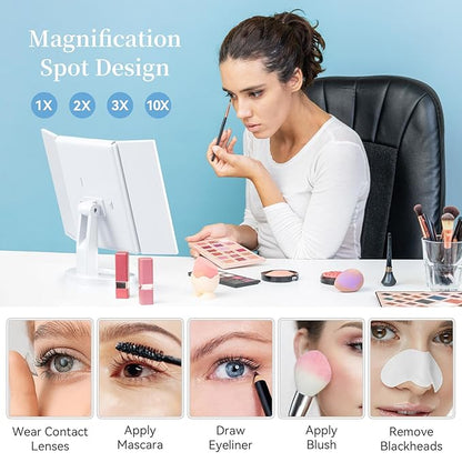 HAMSWAN Lighted Vanity Makeup Mirror Howzhat