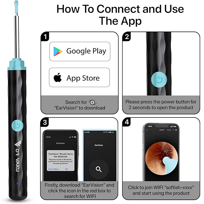 VisiScope - Ear Cleaning and Dental Care Kit with HD Camera and accessories Howzhat