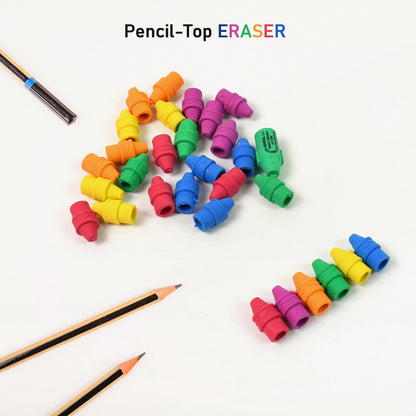 Pencil Top Eraser Rubber Erasers (1 Pc  Mix Color) Wukusy
