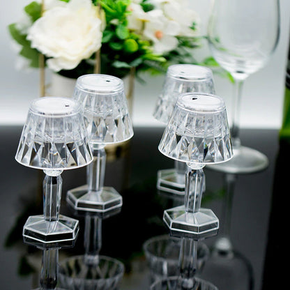 6610 2in1 Transparent Mini Crystal Table Lamp With Reflection Light Wukusy