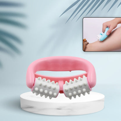 6405 Manual Round Handle Plastic 2 Rollers Massage Roller Cellulite Roller For Legs Arms Back Muscle Pain Relief And Muscle Relaxation Wukusy