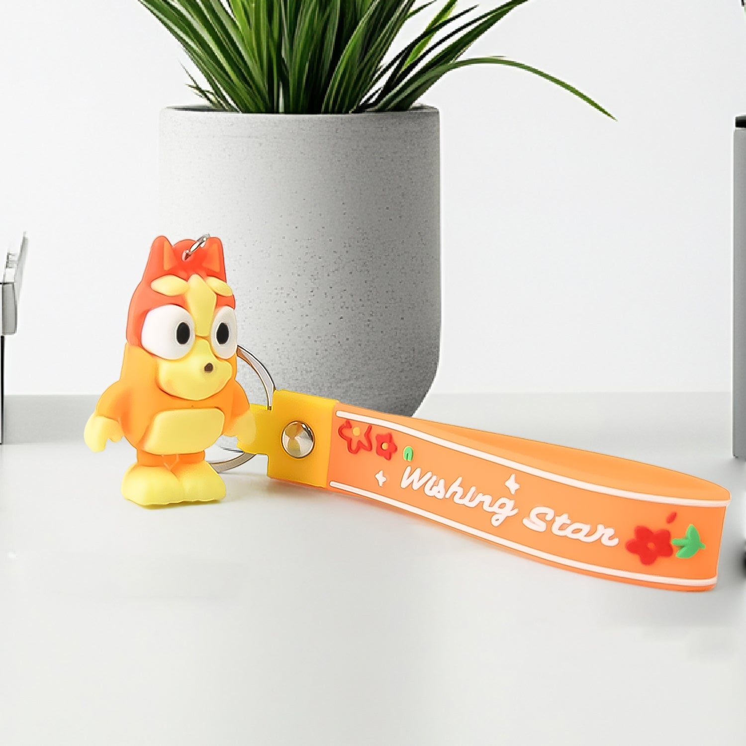 Cute Cartoon Silicone 3d Key Chain With Metal Hook  Strap (Pack Of 1) Wukusy