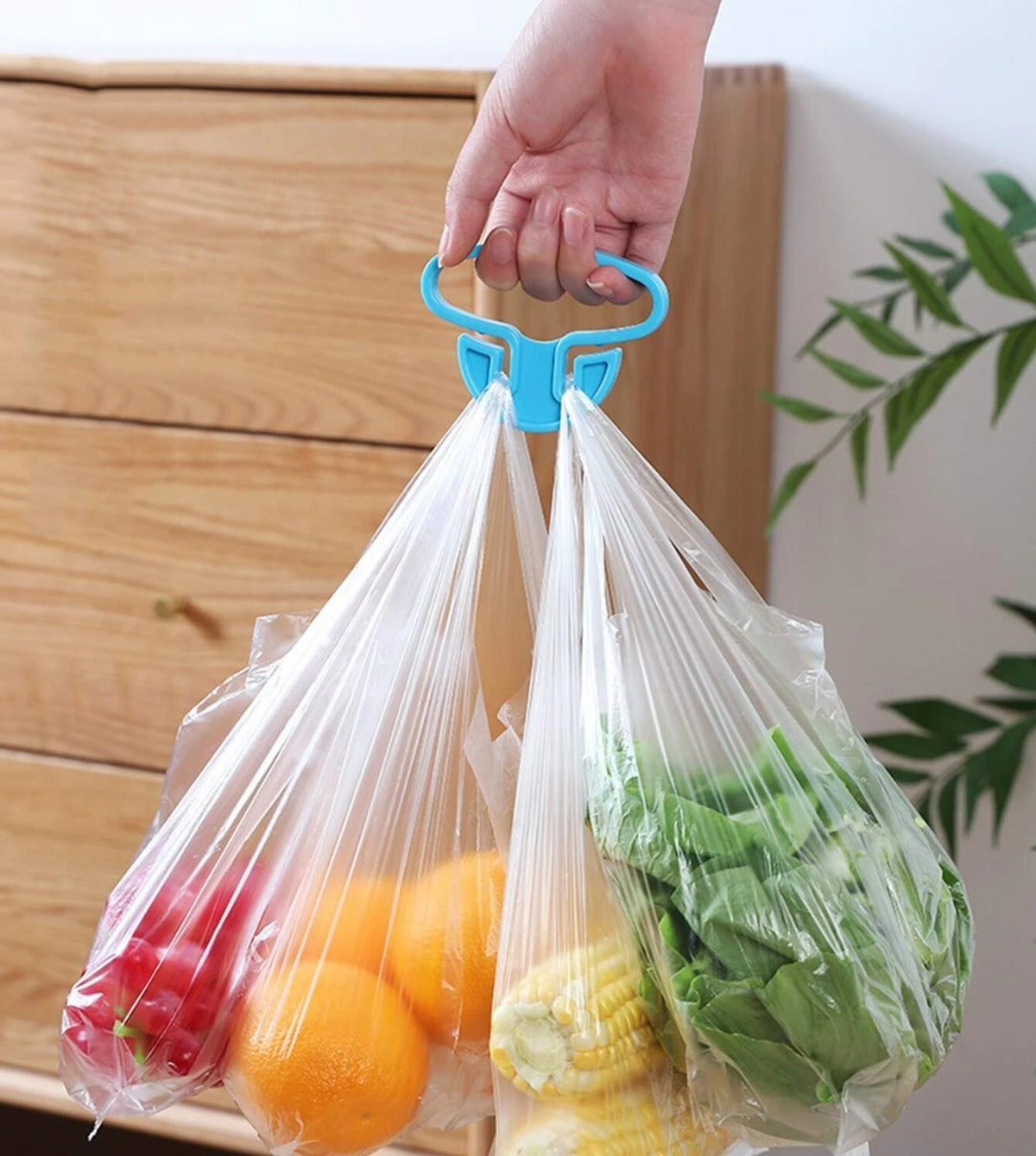 Portable Shopping Bag Handle Holder Household Plastic Bag Hook Kitchen Supplies Carrier Holds Plastic Reusable Grocery Bags Holder Portable Bag Carrier Multifunctional (2pc) Wukusy