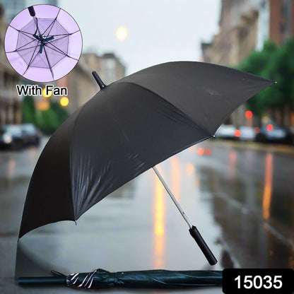 Sun Umbrella With Inside Fan  Power Bank Umbrellas For Summer (1 Pc) Wukusy