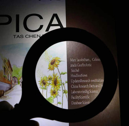 1573 Magnifying Glass With 3 Led Light 3x Power And Rubberized Handle Wukusy