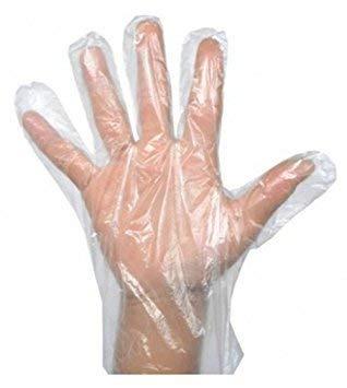 0670 Plastic Transparent Disposable Clear Gloves (White) (100pc) Wukusy