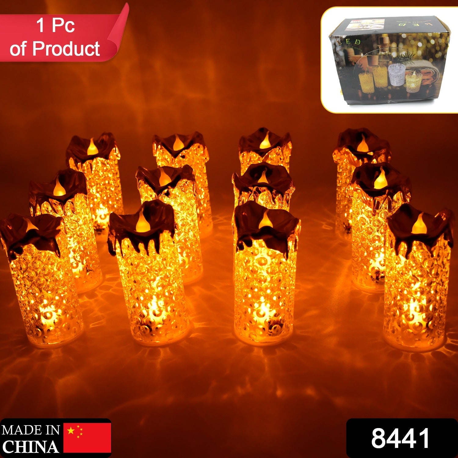 8441 Gold Flameless Candles Led Light Flameless And Smokeless Decorative Candles Led Tea Light Candle Perfect For Gifting Home Diwaliwedding Christmas Crystal Candle Lights Table Decorations (12 Pc Moq) Wukusy